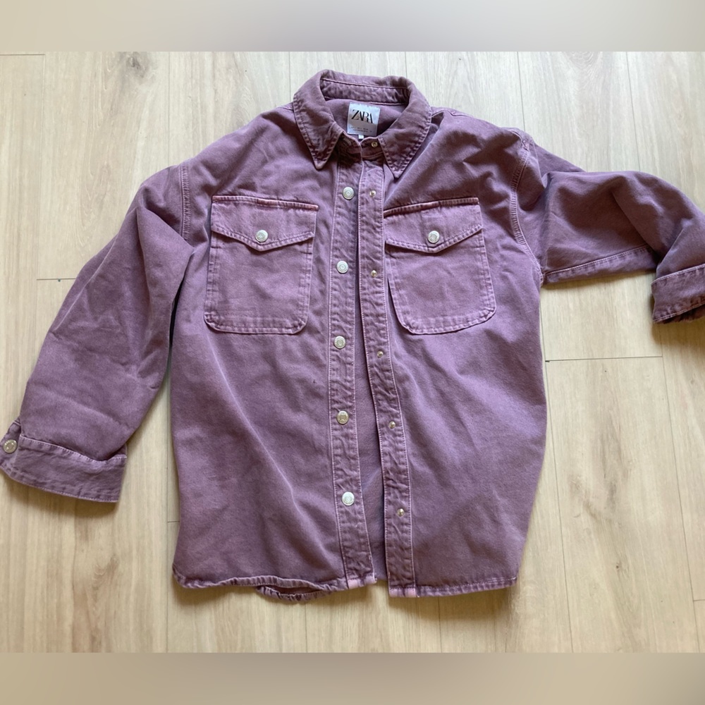ZARA Oversized jean purple shacket! Size large, great quality, like new!